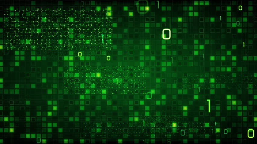 green loopable information technology background binary symbols zeros and ones