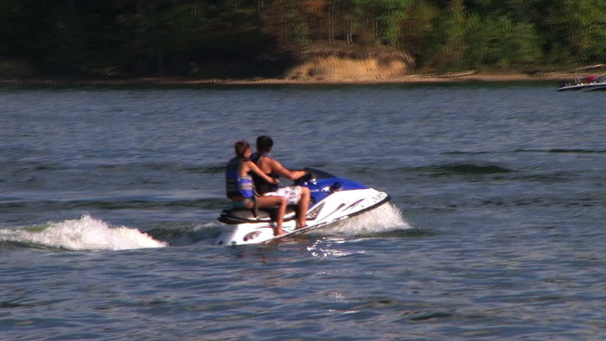 Couple on waverunner - audio from external microphone.
 