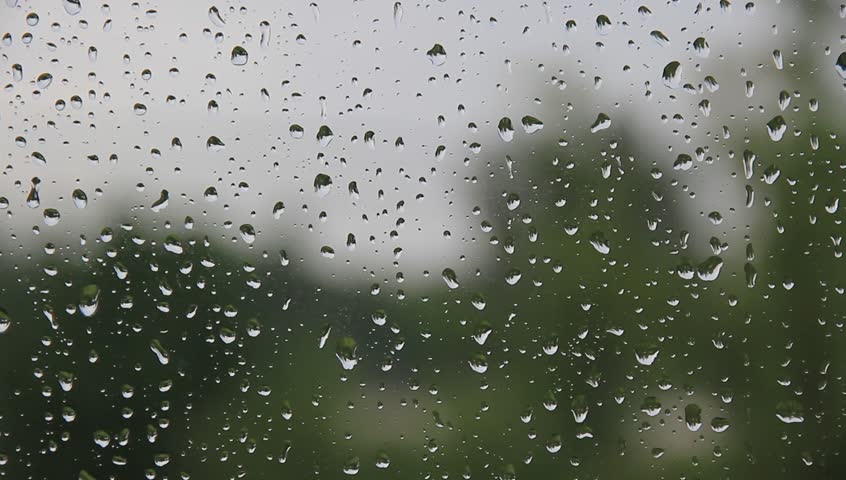 Rain drops on a window glass