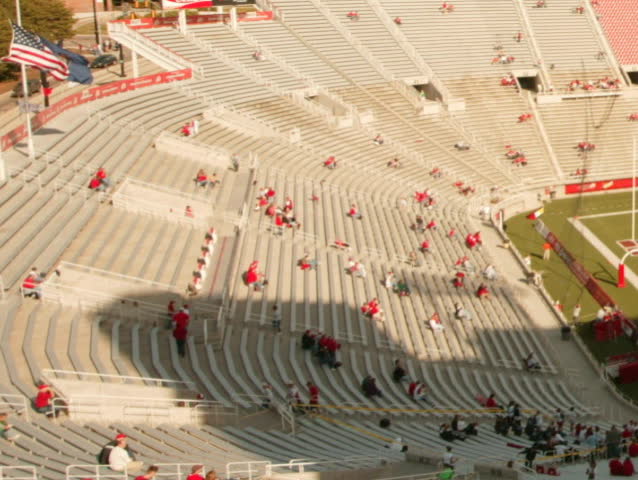 Stadium seats filling up