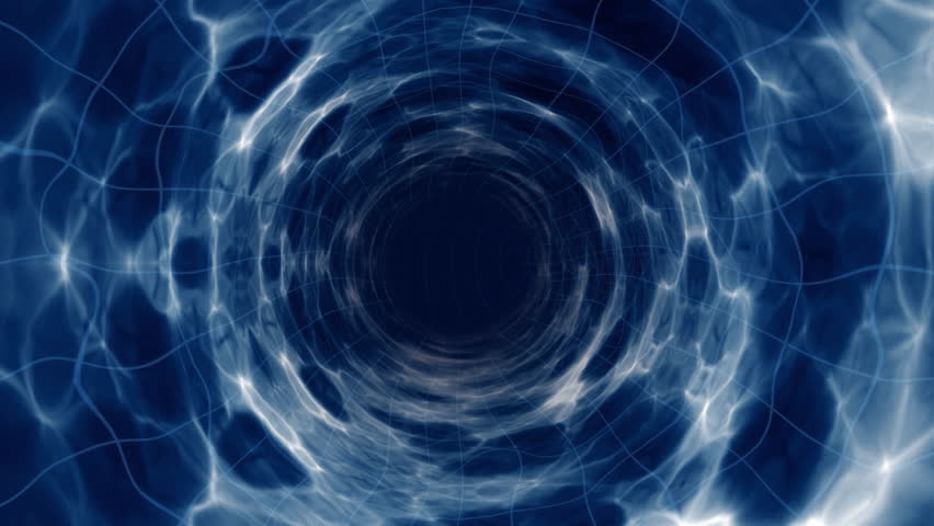 Wormhole flight to another dimension through a blue light force field