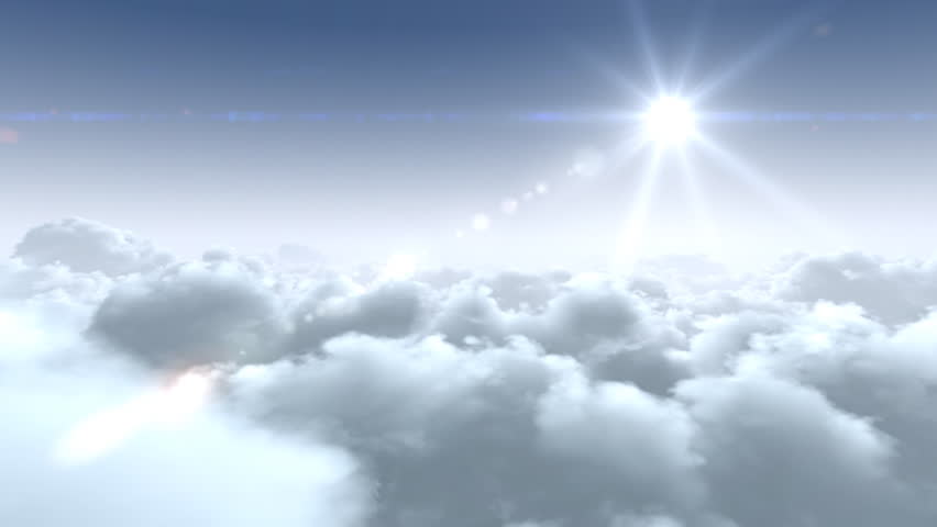 flight over clouds, loop-able 3d animation, hd