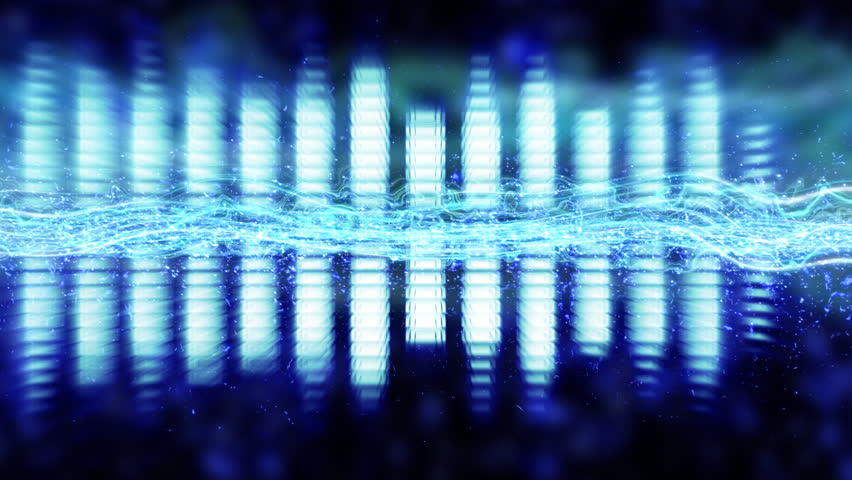 loopable background blue shine sound level meter equalizer