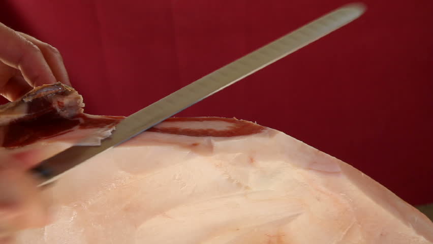professional cutting of jabugo ham