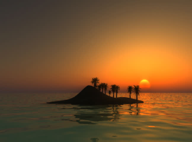 Isle, sunset