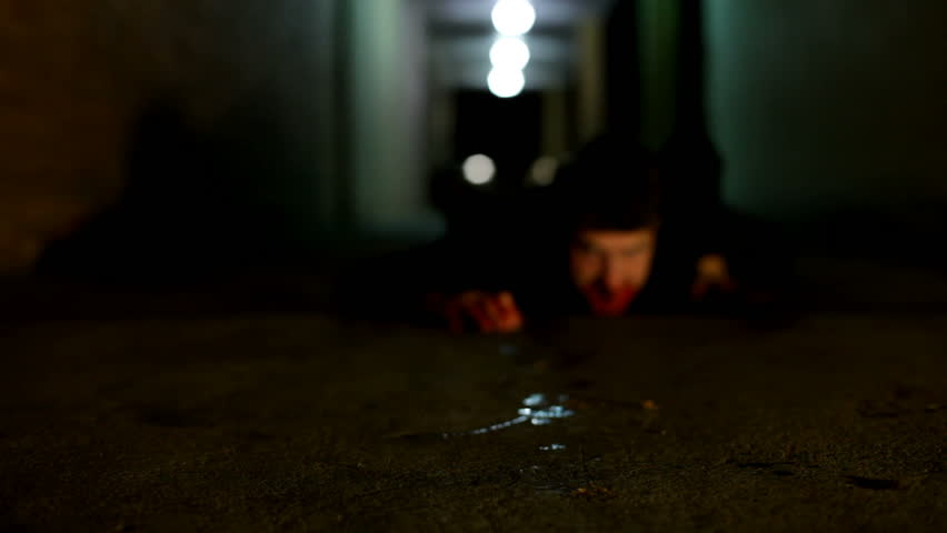 Infected Zombie crawling on ground
