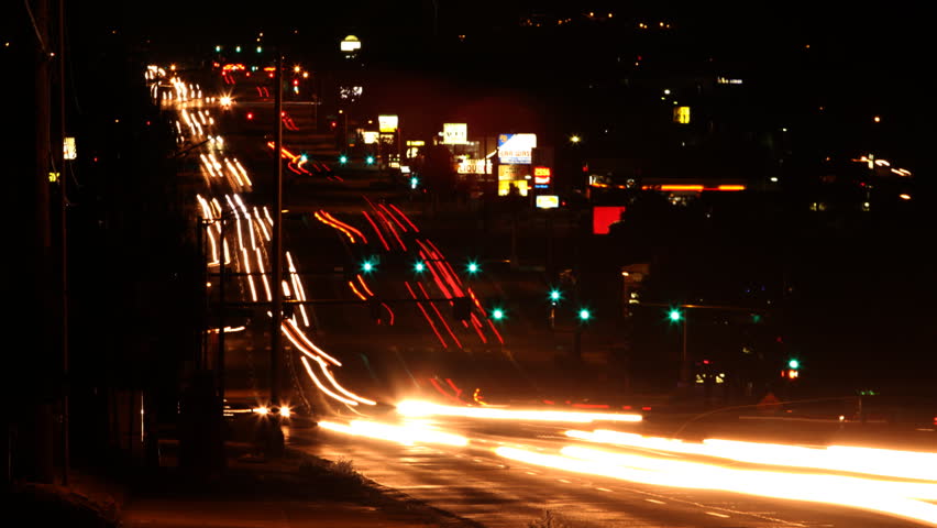 Night Traffic Seamless Loop HD 1080p Time Lapse.