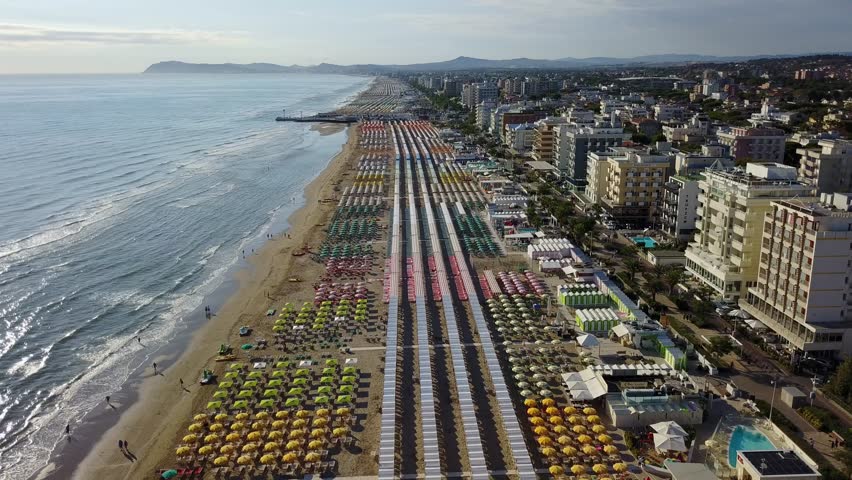 Riccione Beach, Italy, August 2014: Riccione Is A Main Destination Of ...