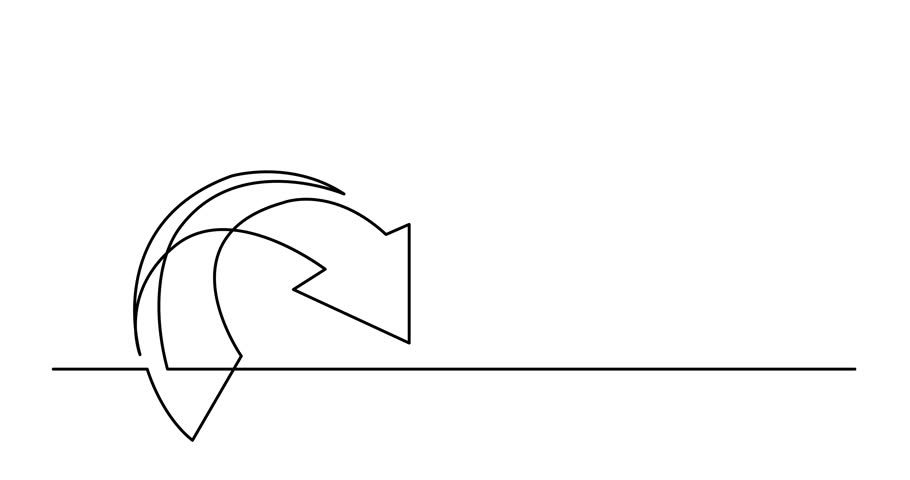 Continuous line. Continuous arrow.