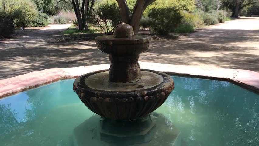 Beautiful Spanish-style Courtyard Fountain with Stock Footage Video