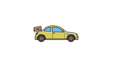 Animated Coupe Car Luggage On Rear Stock Footage Video (100% Royalty-free)  1010744429 | Shutterstock