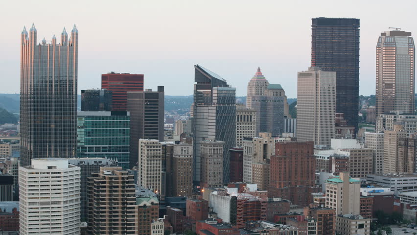 Skyline with skyscrapers in Pittsburgh, Pennsylvania image - Free stock ...