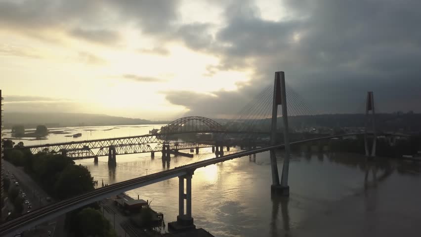 New Westminster from the Fraser River in British Columbia, Canada image ...