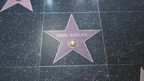 Hollywood Ca Usa 050318 Hollywood Walk Of Fame Star With Daniel Radcliffes Name Wide And Cu Detail For Editorial Purposes Must Get Approval For Commercial Use