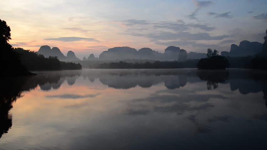 Mountains, fog, and pond landscape image - Free stock photo - Public ...