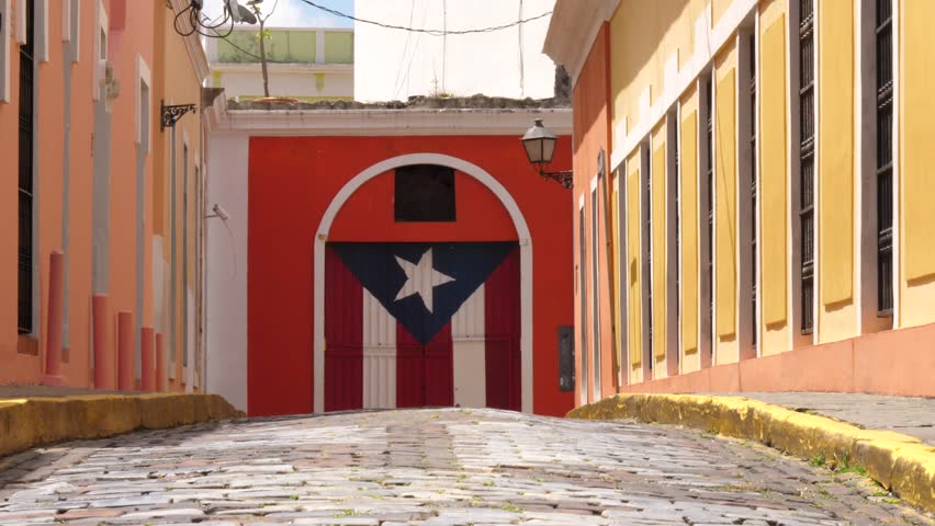 Puerto Rico S Flag In Old San Juan Door