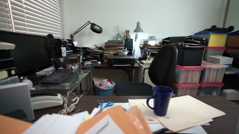 cluttered office