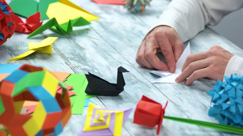 Creating White Paper Swan Folding Stock Footage Video 100 Royalty Free 1014589319 Shutterstock