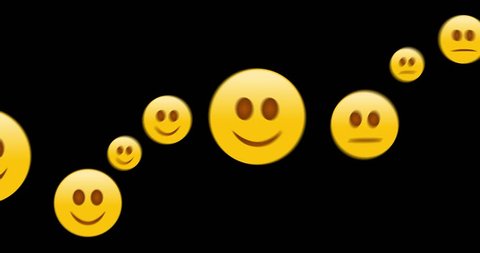 Happy Emoji Bounces Away On Black Stock Footage Video (100% Royalty-free)  1014638069 | Shutterstock