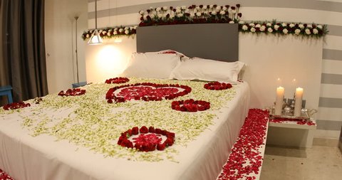 First Night Romantic Bedroom With Stock Footage Video 100