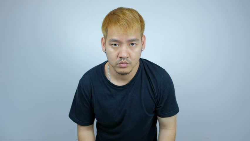 Asian Man Scream On White Stock Footage Video 100 Royalty