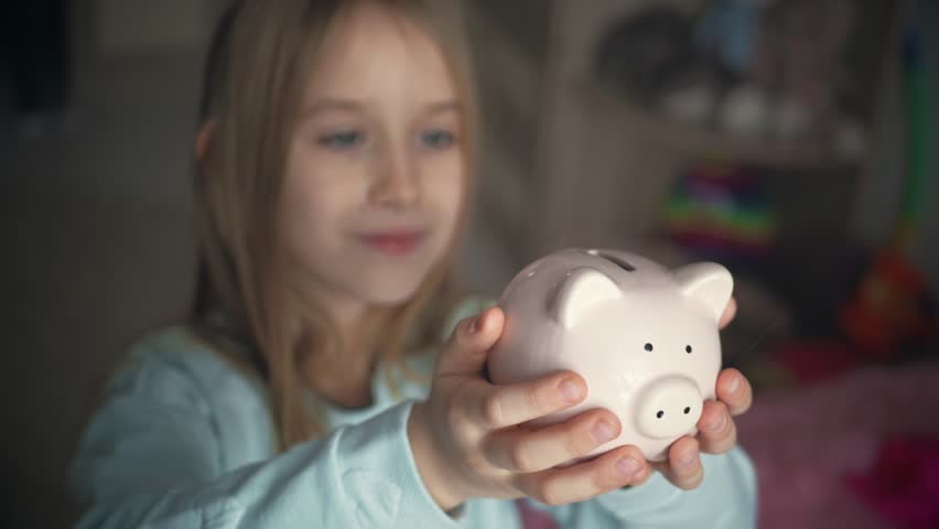 Happy Girl Save Money In Stock Footage Video 100 Royalty Free!    1022076289 Shutterstock - 