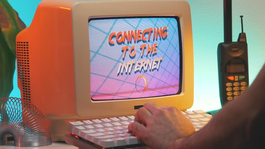Waiting for the Vintage Computer Stock Footage Video (100 ...