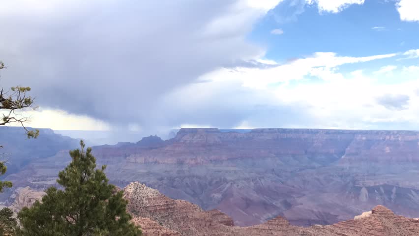 Landscape and rain clouds at Grand Canyon National Park, Arizona image ...