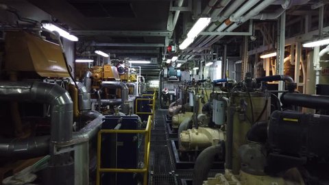 Aberdeen Uk January 15 2019 Inside Of An Engine Room Of An Offshore Drilling Rig For Oil And Gas Drilling