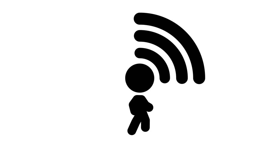 4k00 08animation Of Icon Wifi Wireless Network Logo Or Wi Fi Symbol