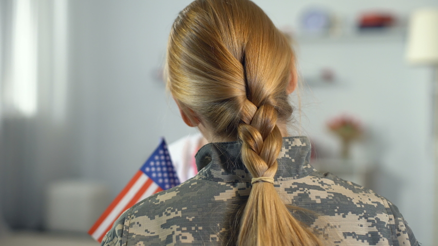Happy Female Child With Flag Stock Footage Video 100 Royalty