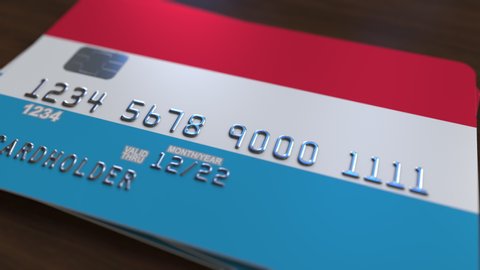 Plastic Bank Card Featuring Flag Stock Footage Video 100 Royalty