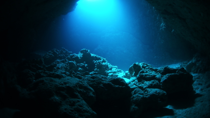 Underwate Cave In Miyakojima Island Stock Footage Video (100% Royalty 