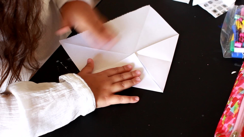 Little Girl Make Origami Game Stock Footage Video 100 Royalty Free 1033533149 Shutterstock