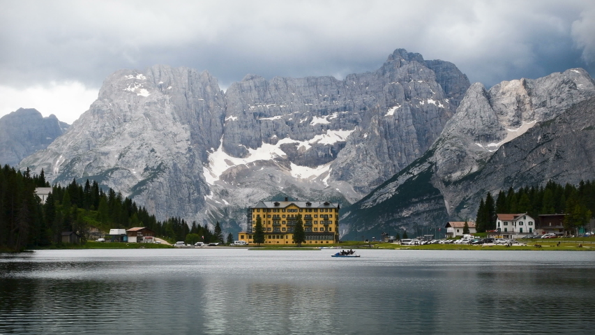 Beautiful Landscape with Mountains and Lakes with sky in Italy image ...