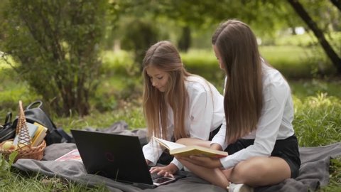 Two school. Help each other with homework.