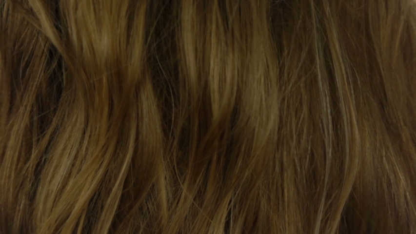 Close Up View Getting Wet Blonde Hair Stream Of Water Falling On The