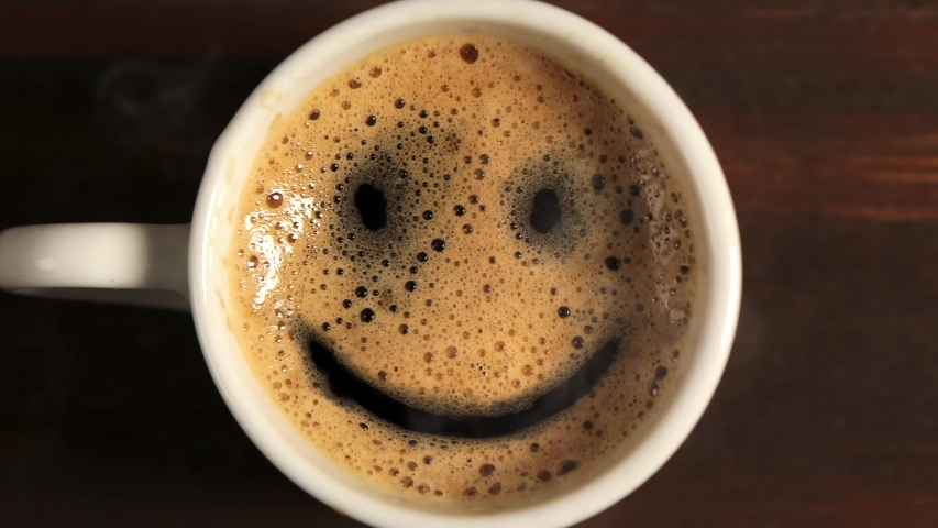 Good Morning Coffee Smile Cup Stock Footage Video (100% Royalty-free