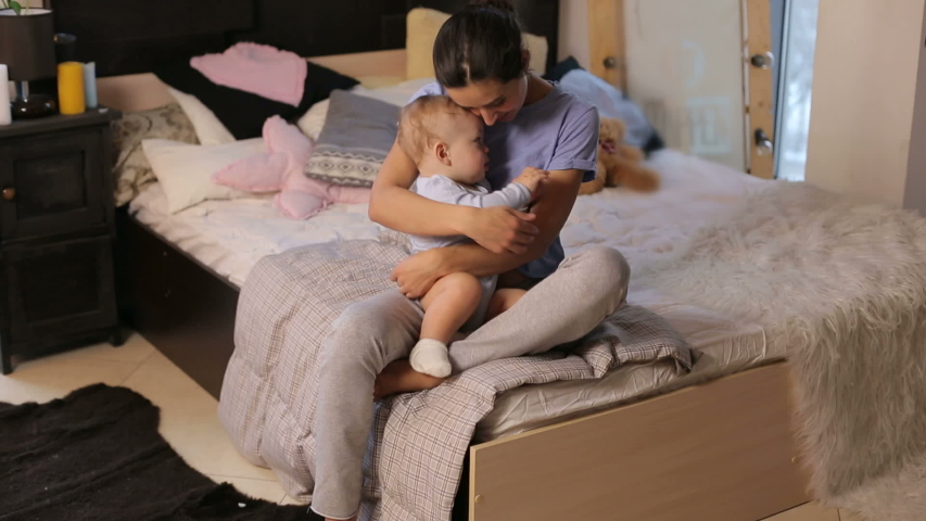 Happy Little One Year Old Child Sitting Stock Footage Video 100 Royalty Free 1037585669 Shutterstock