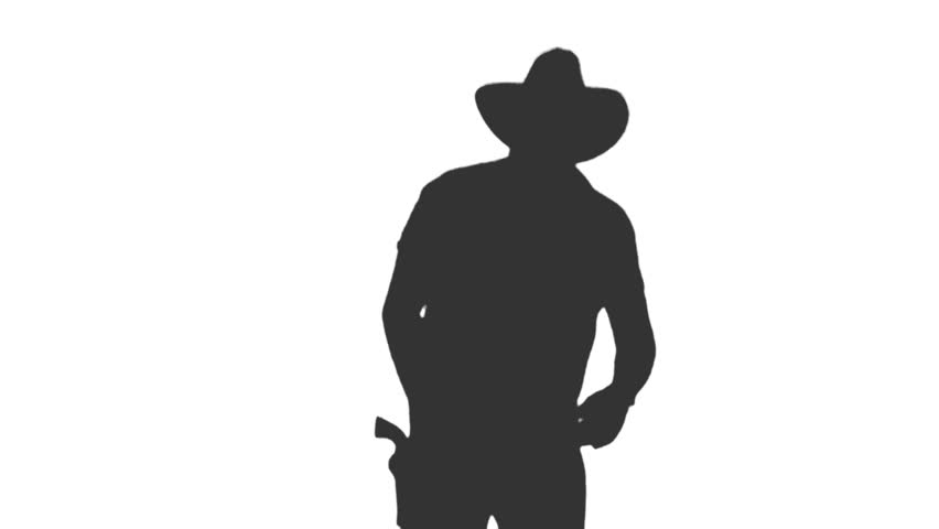 Silhouette Of A Man Dancing In Cowboy Hat, Full HD Footage With Alpha ...