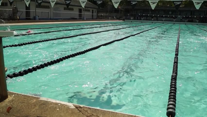 Olympic Swimming Pool 2014 empty olympic swimming pool underwater wide angle stock footage Olympic Swimming Pool 2014 empty olympic swimming pool underwater wide angle stock footage
