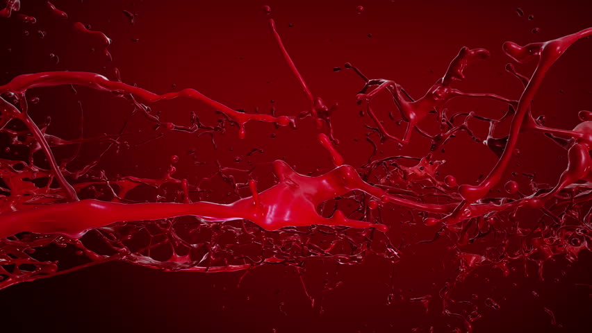 Blood, Red Liquid Splashing. Slow Motion. Stock Footage