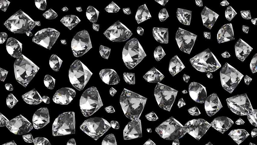 3d Spinning And Rotating Brilliants, Diamonds, Crystal Gems On Black ...