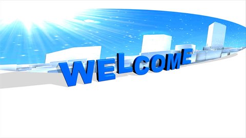 Abstract City Welcome Sign Welcome 3d Stock Footage Video (100%  Royalty-free) 10570319 | Shutterstock