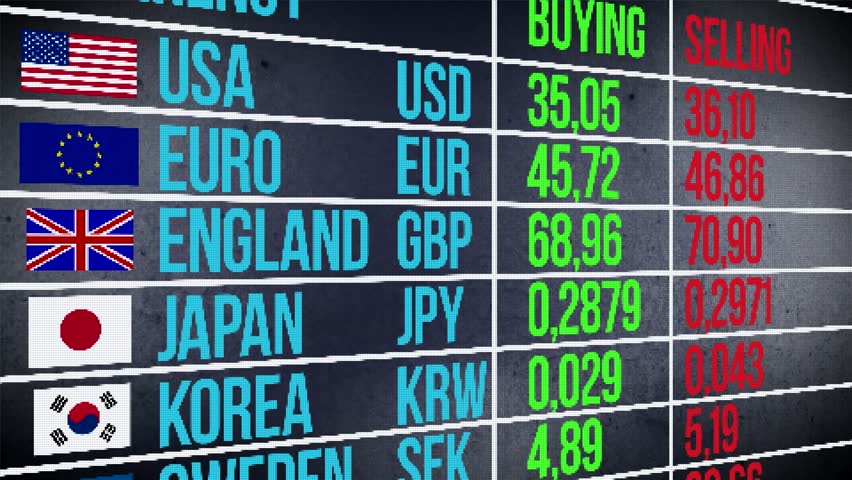 Currency Trade Billboard Modern Stock Footage Video 100 Currency Trade Billboard Modern Electronic Database Of Market Data Animation