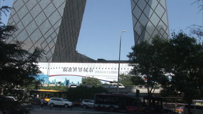 Modern Architecture Videos beijing, china - june 2010: modern architecture of cctv Modern Architecture Videos beijing, china - june 2010: modern architecture of cctv
