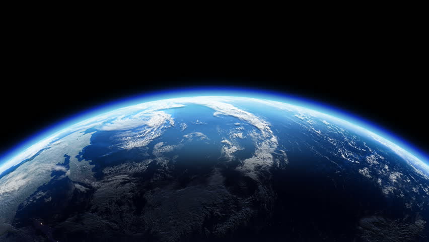 Blue Flare Over The Earth. 3D Animation. Loop. Ultra High Definition ...