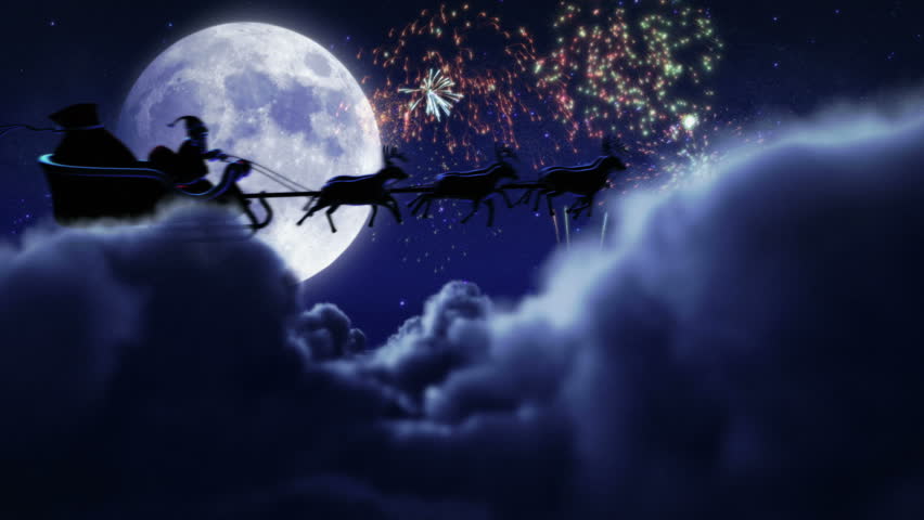 santa flying with fireworks over full moon 2 videos in 1 file santa claus - Halloween Background Video santa flying with fireworks over full moon 2 videos in 1 file santa claus - Halloween Background Video