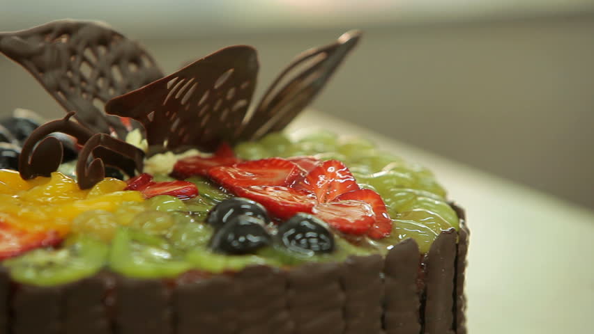 Cake Decorating Beautiful Cake Decorated Stock Footage Video
