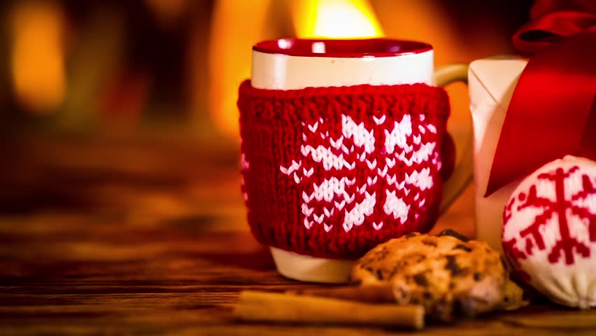 Hd00 08christmas Decorations Against Fireplace Xmas Holiday